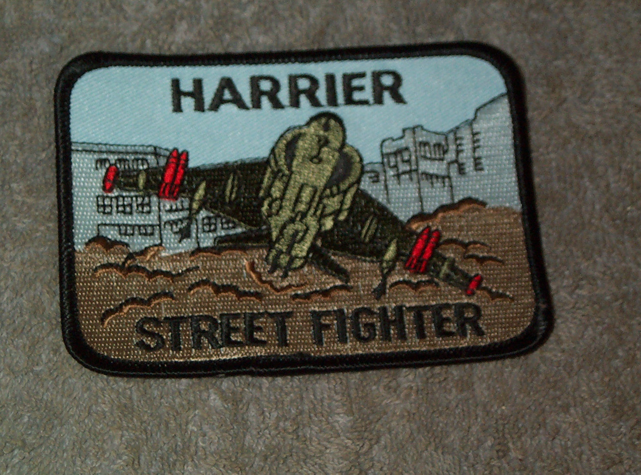 USMC Marine Corps HARRIER Street Fighter PATCH, New!