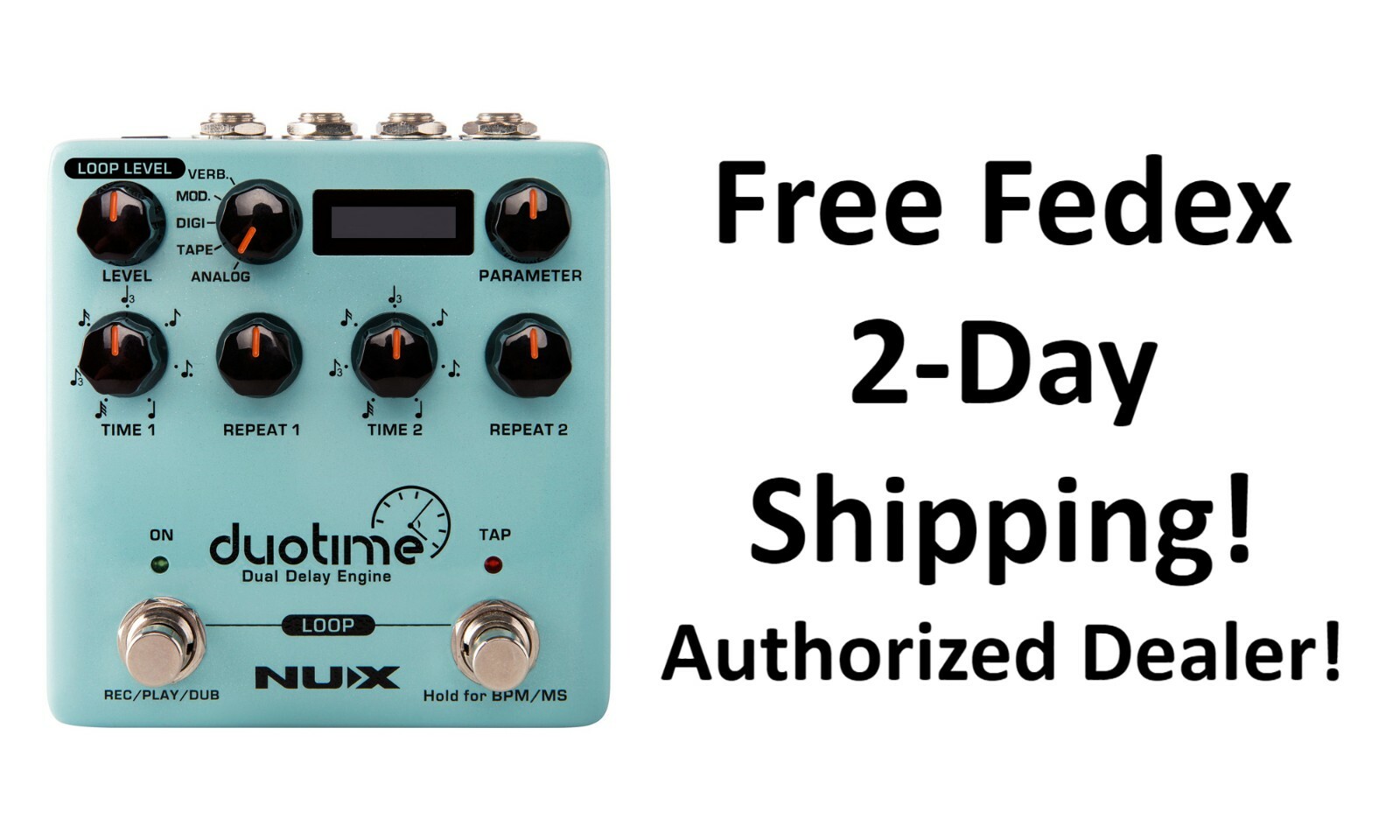 New NUX NDD-6 Duotime Dual Delay Engine Guitar Effects Pedal