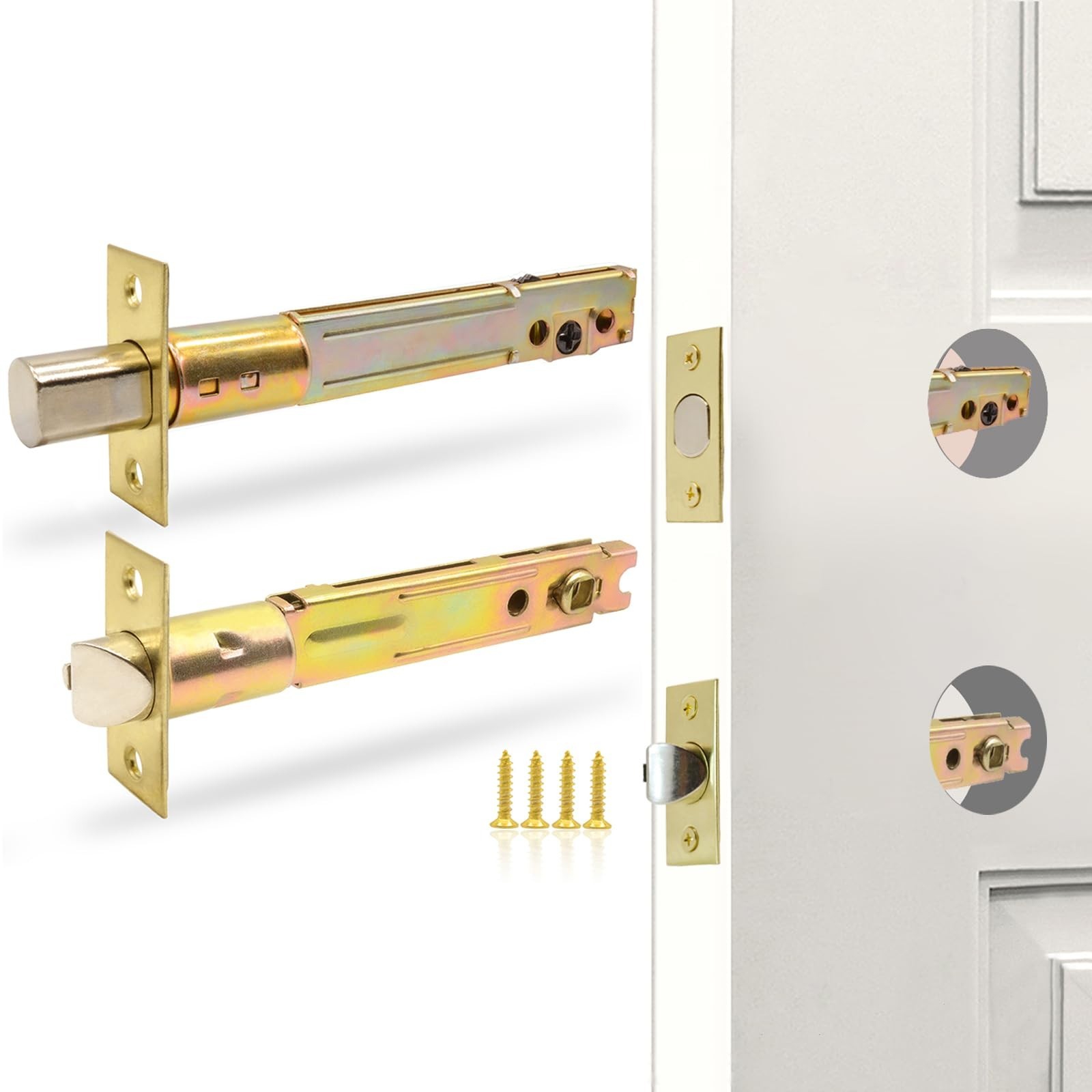 5-Inch Deadlatch & Deadbolt Latch Combo Door Lock Replacement Parts with Square