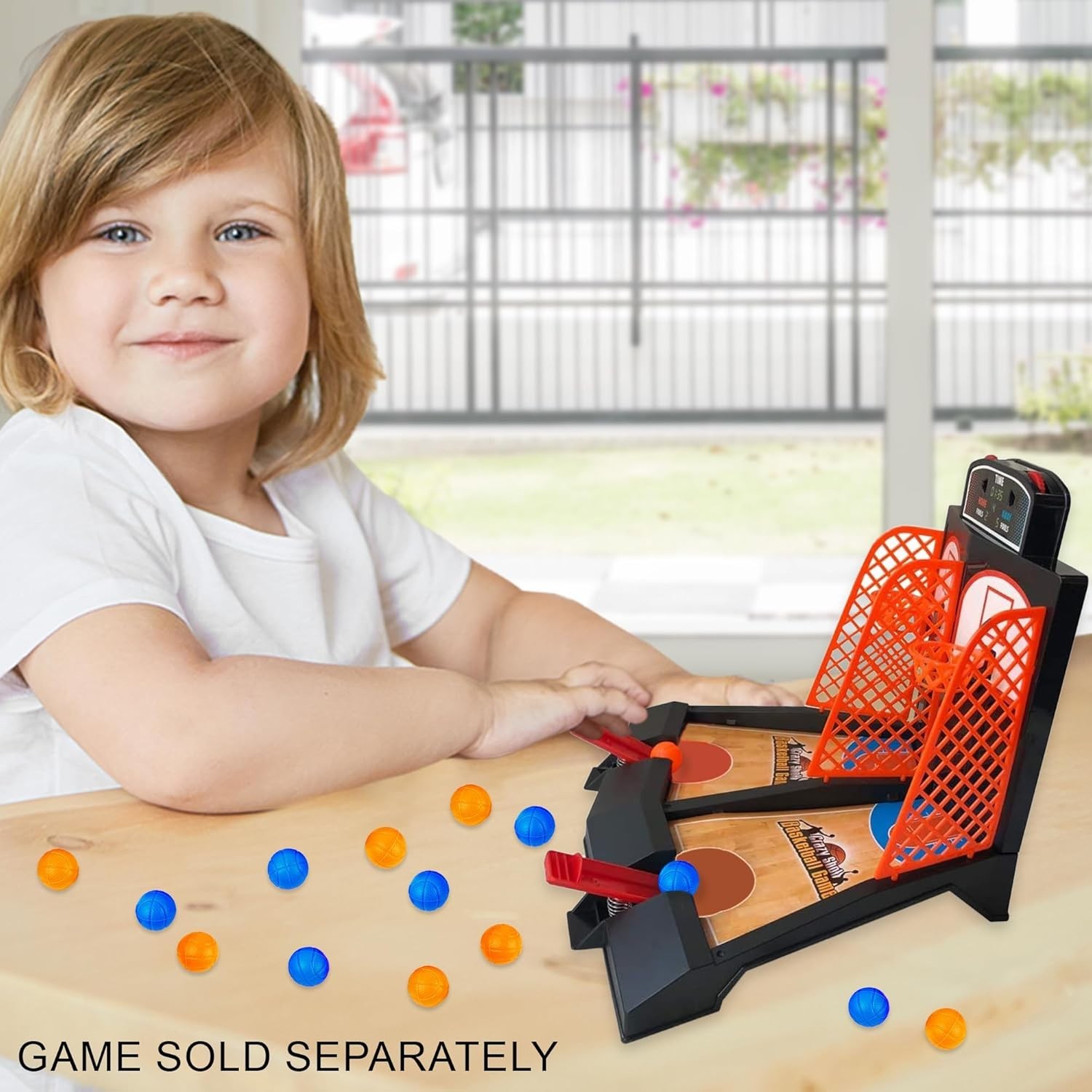 Mini Basketball Tabletop Game with 20 Mini Balls or 24 Replacement Balls, 2-P...