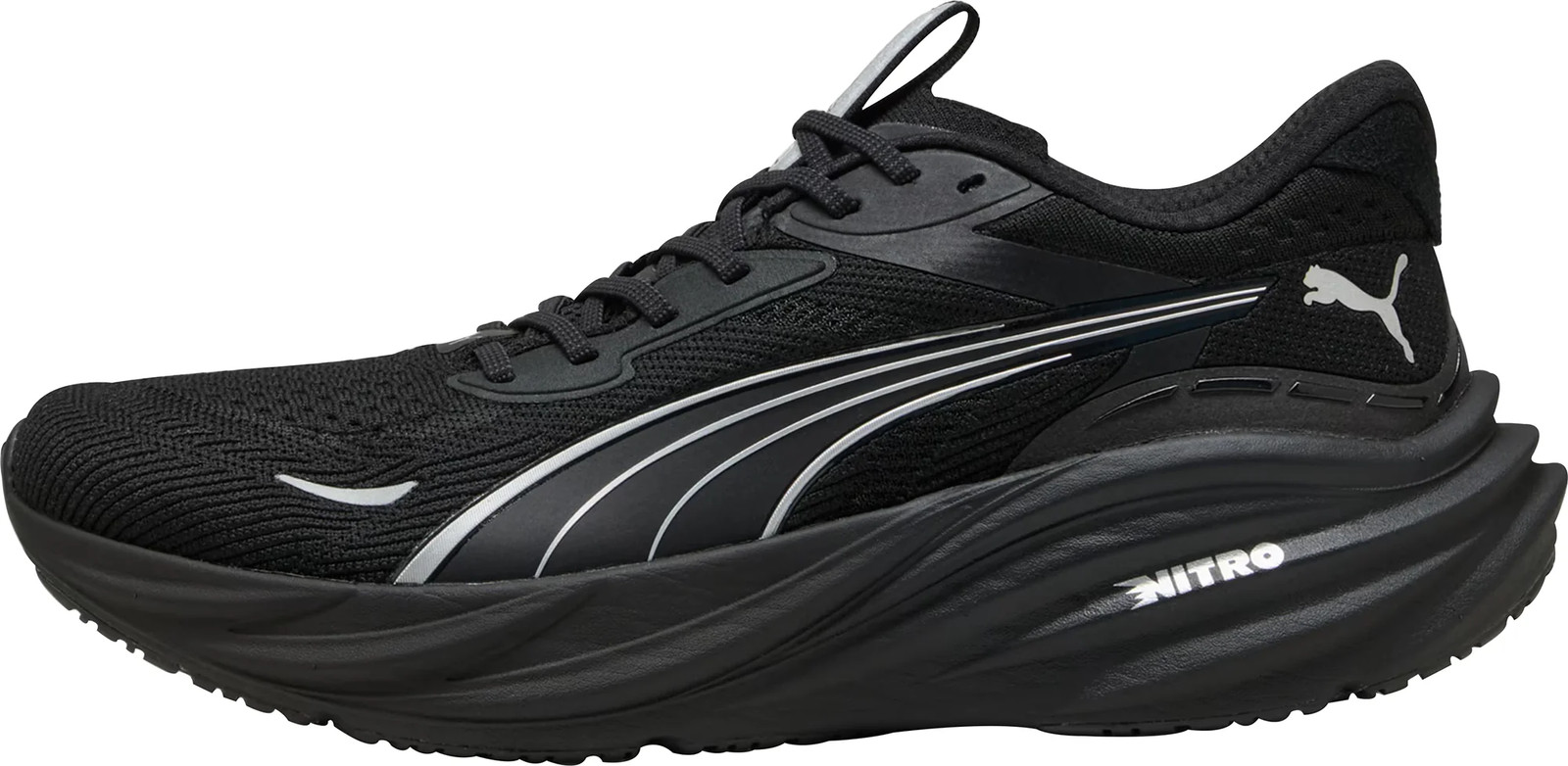 Puma Magnify Nitro 3 Mens Running Shoes Black Cushioned Comfort Sports Trainers