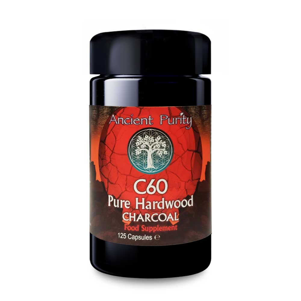 C60 Pure Hardwood Charcoal 125 Caps | Detox | Longevity | Digestive Health