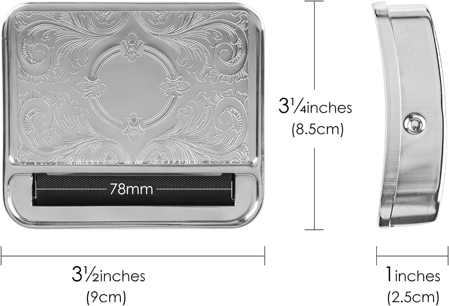 SILVER AUTOMATIC ROLLING Machine Tin Box Metal Roll Cigarette Tobacco Roller HO