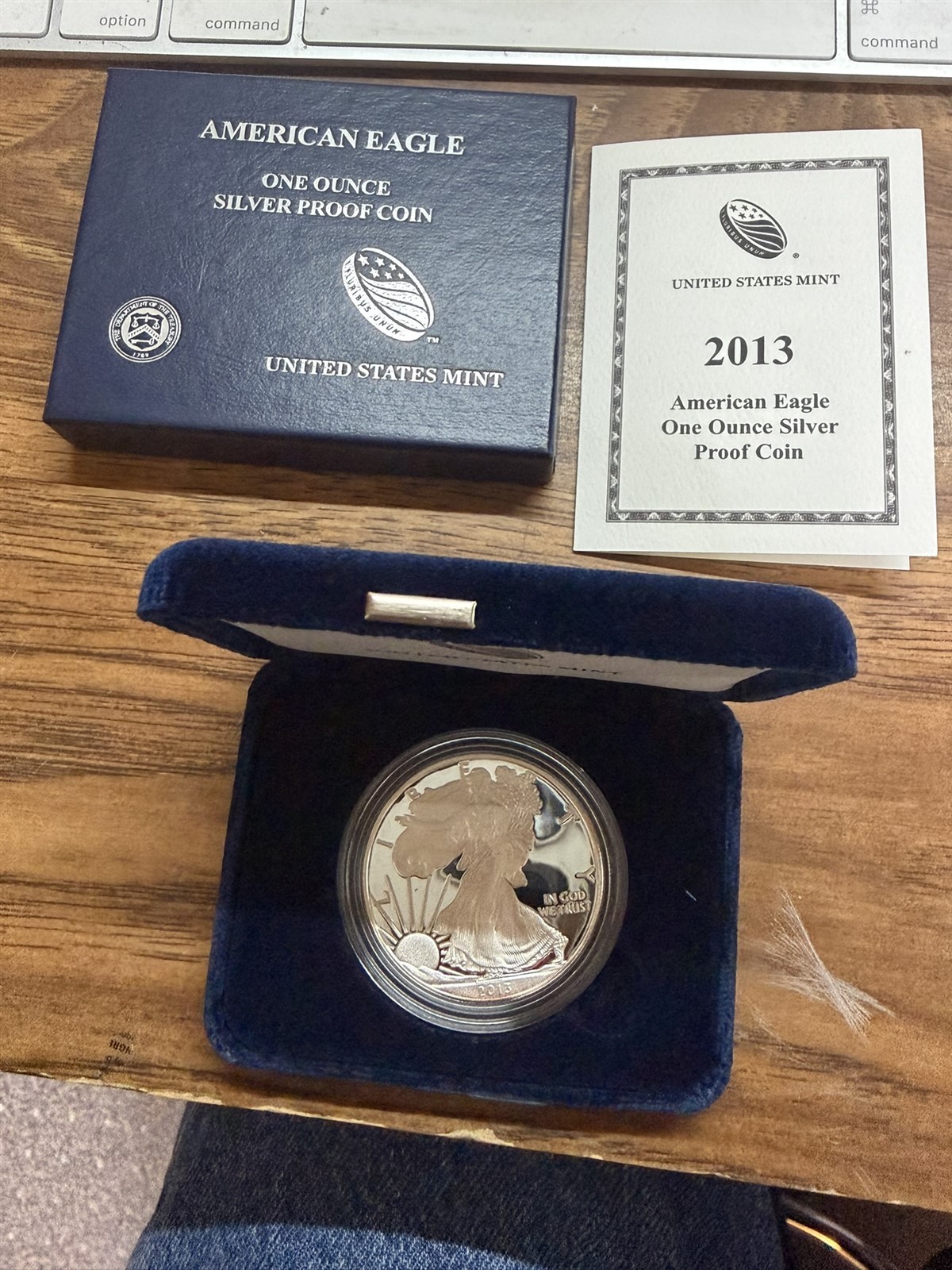 2013 W (PROOF) Silver American Eagle With Box and COA