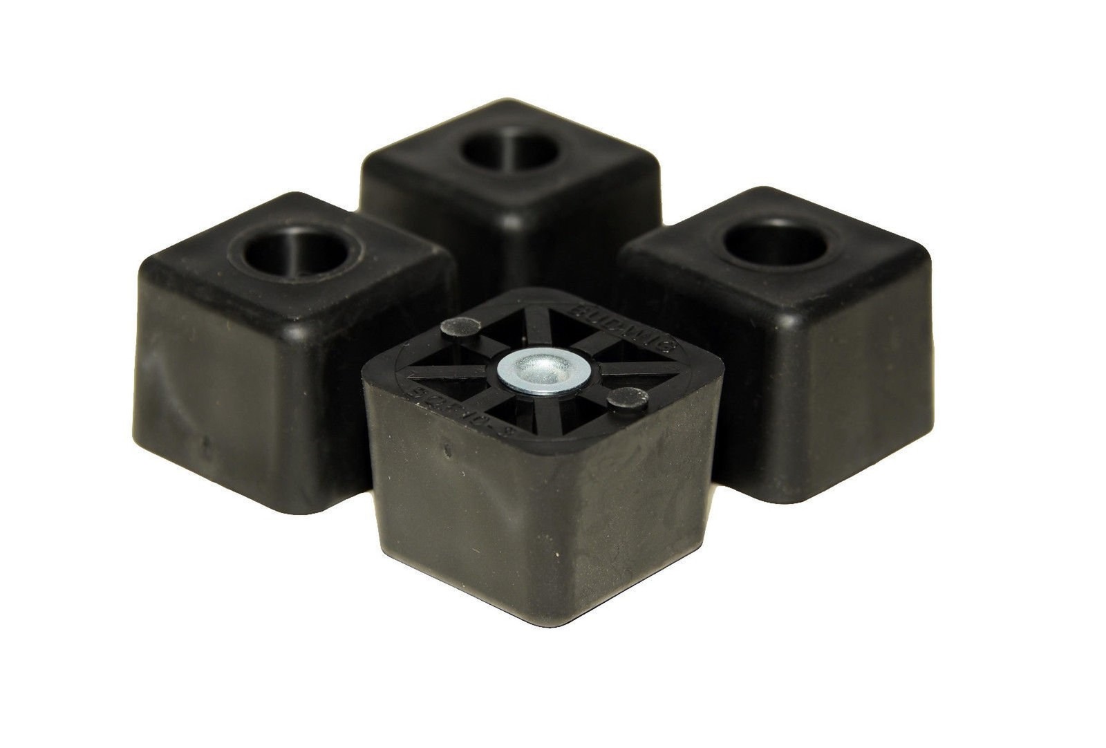 4 Large Cube Square Rubber Feet Bumpers - 1.125 H X 1.500 W - Made in USA Hea...