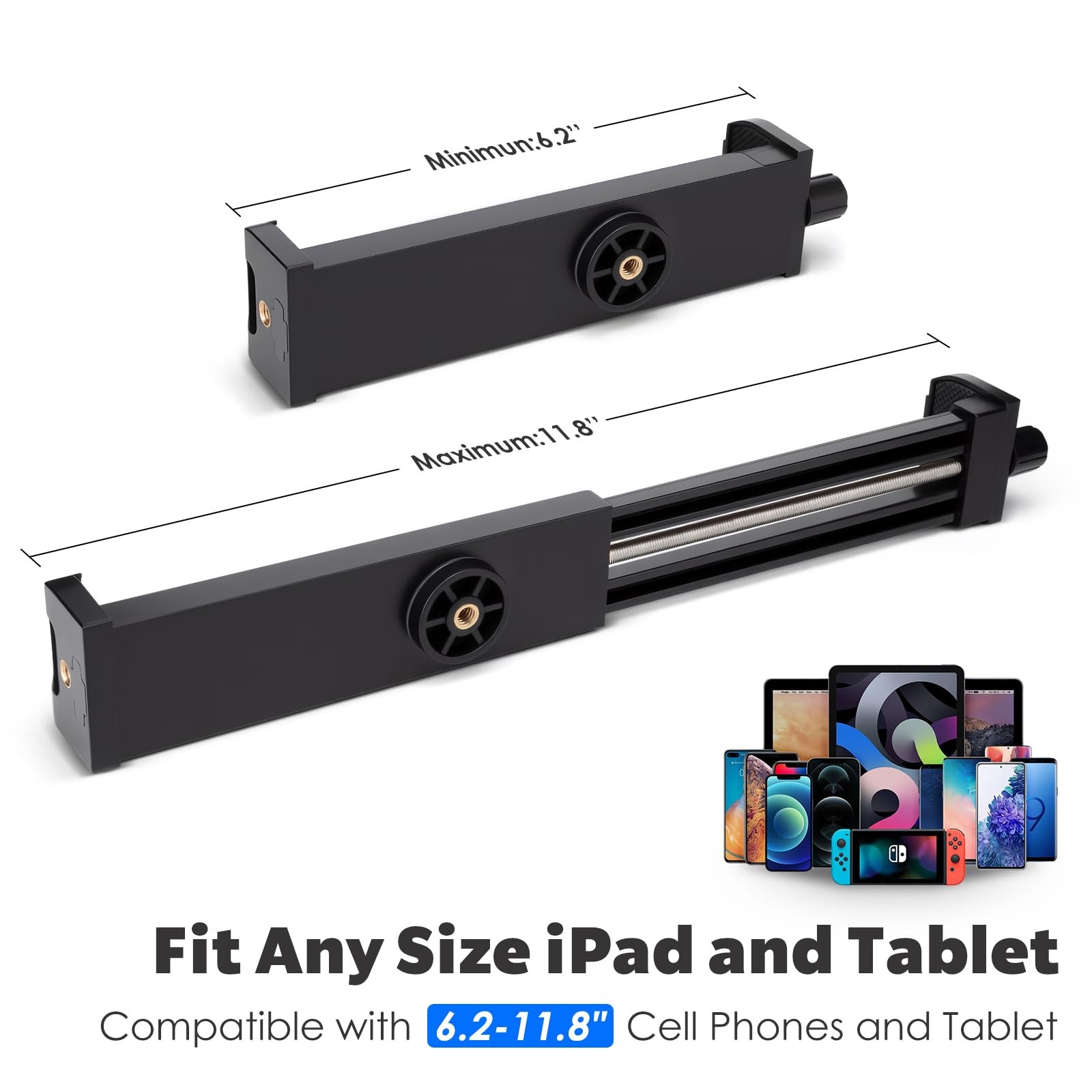 iPad Tripod Mount Adapter with Ball Head, Universal 360 Rotatable Tablet Clam...