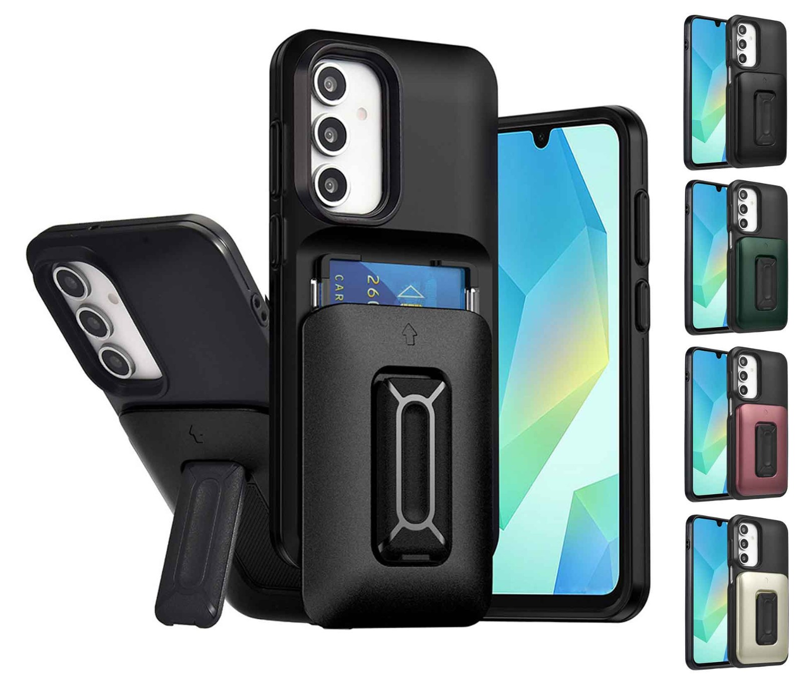 For Samsung Galaxy A16 5G - Cover Case w/Card Holder Kickstand
