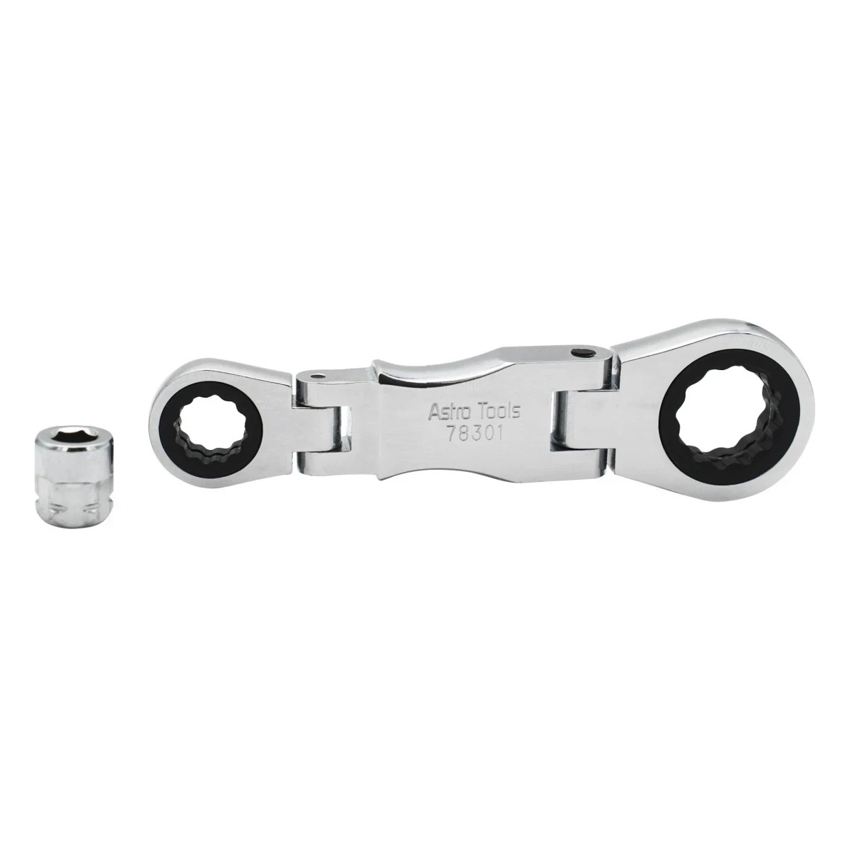Astro Pneumatic Stubby Ratcheting Flex Head Double Box End Wrench for Nano Socke
