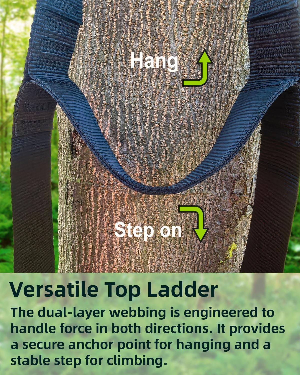 Climbing Aider, 3-Step Rope Ladder, Double-Thickened for Hunting Tree Steps &...