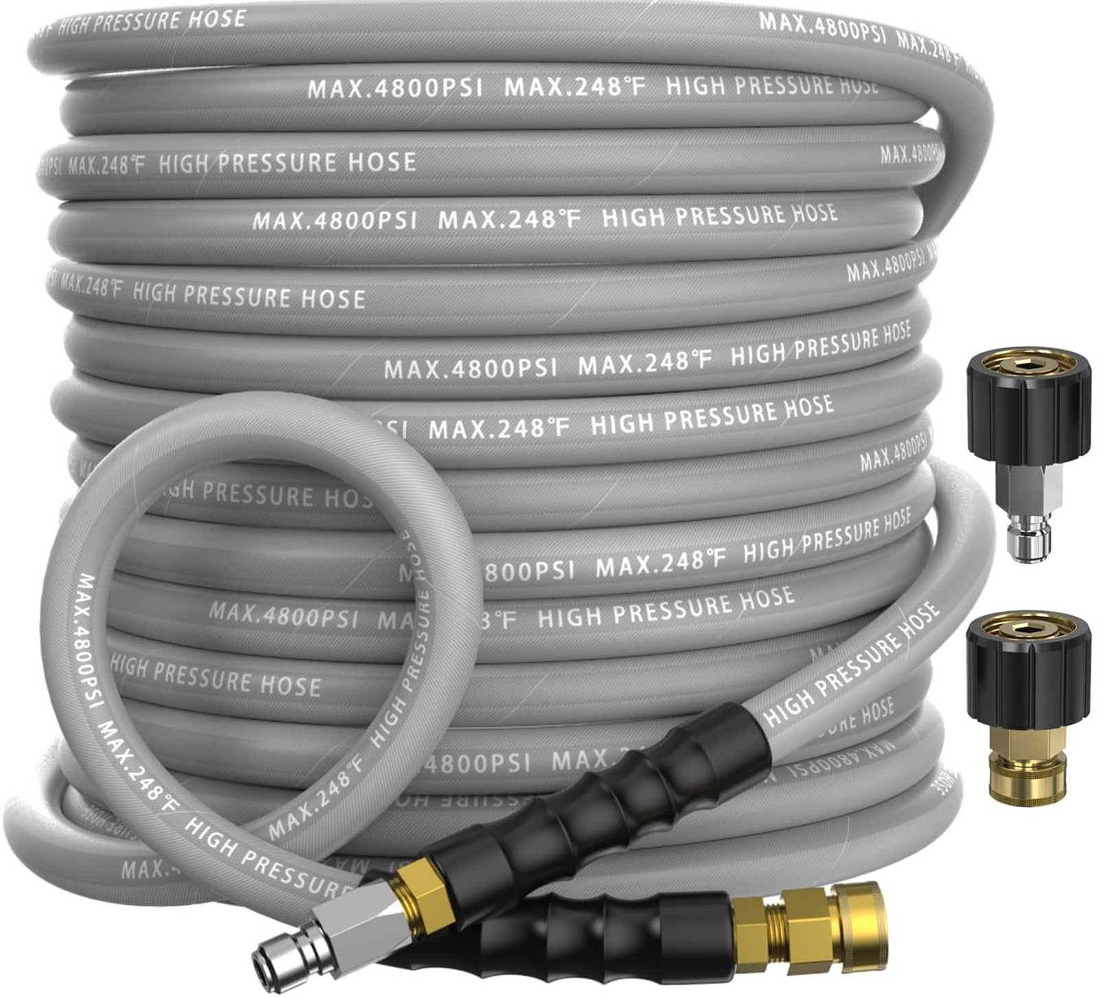 3/8" Pressure Washer Hose 25FT 4800 PSI, Kink Resistant Steel Braided Layer &...