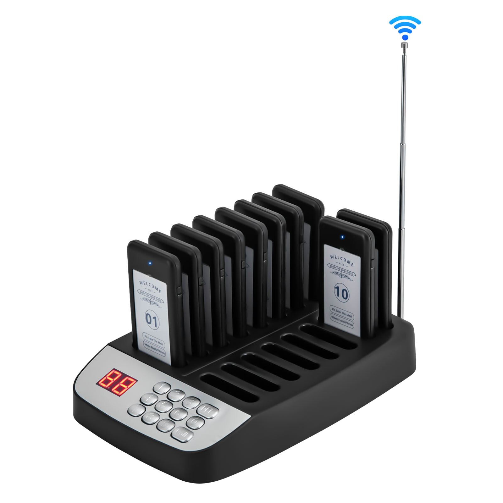 Restaurant Pager System 10 Beepers Wireless Guest Paging Queuing Calling Pager