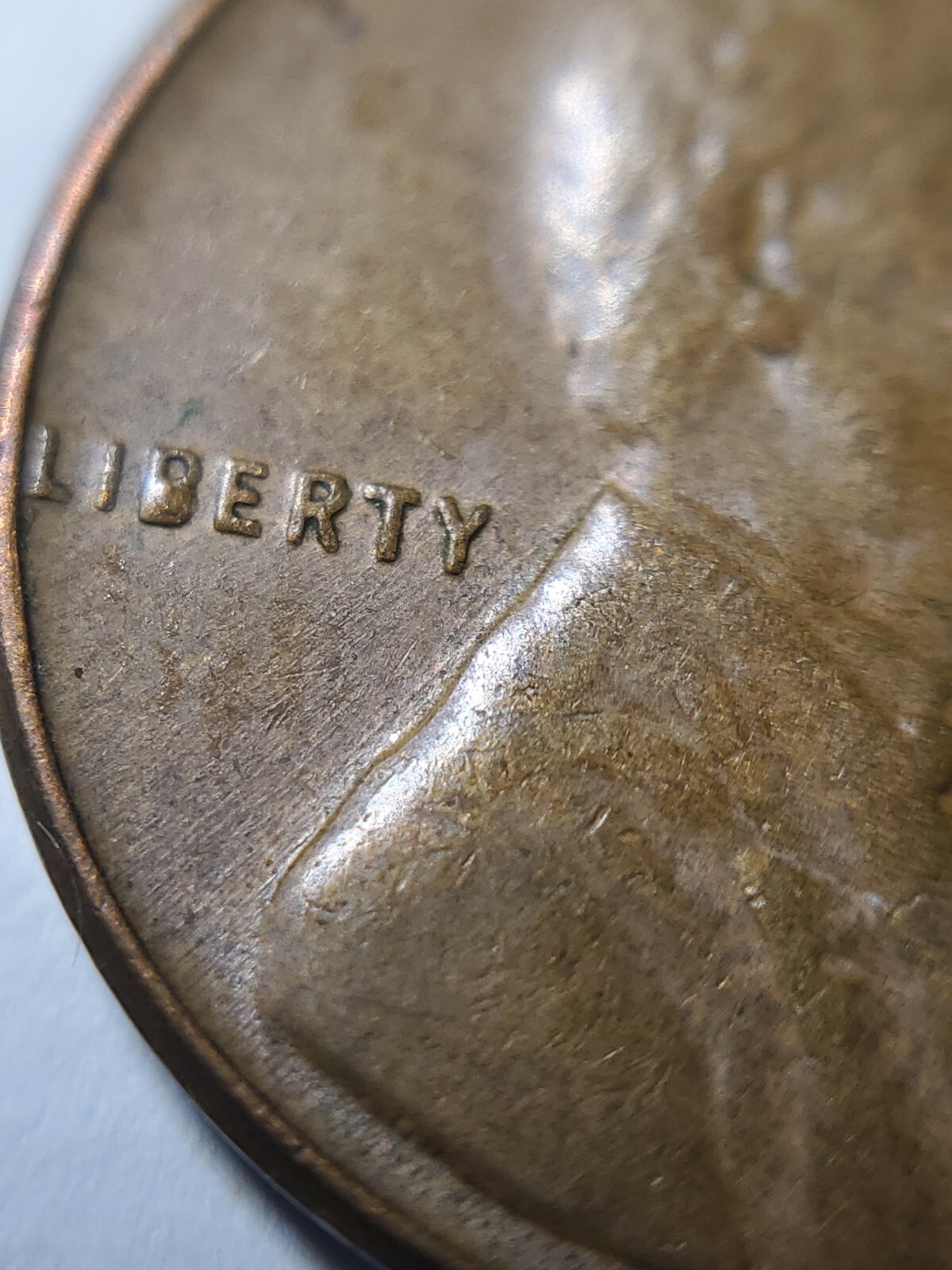 1957 D cracked skull error Lincoln Wheat Cent#61