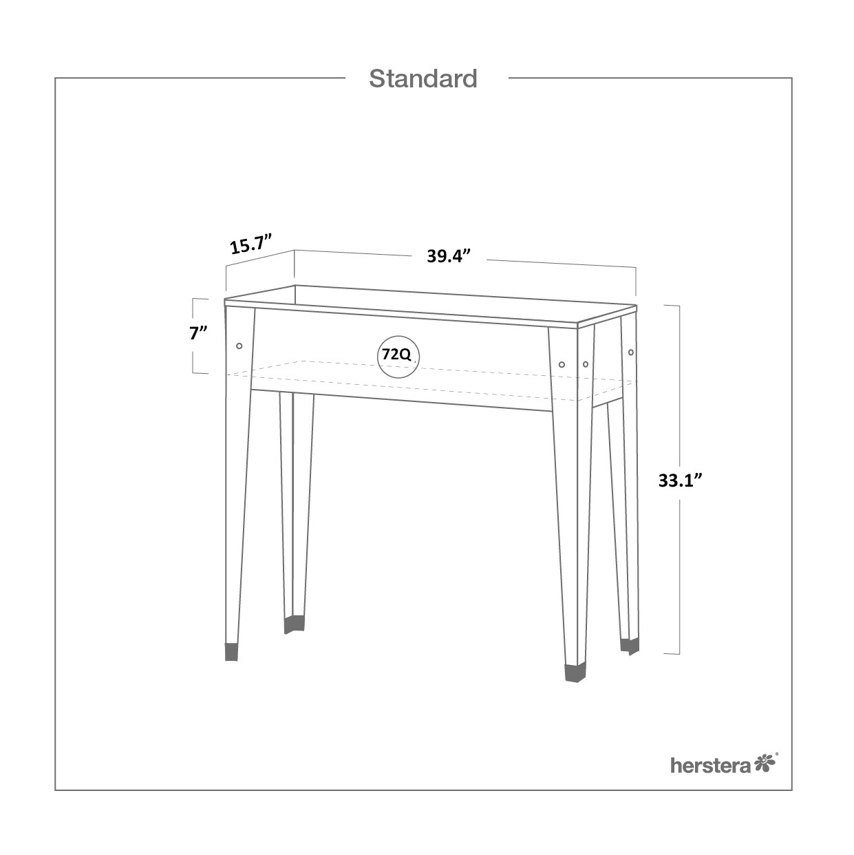 Herstera Urban Garden Elevated Planter Box, Galvanized