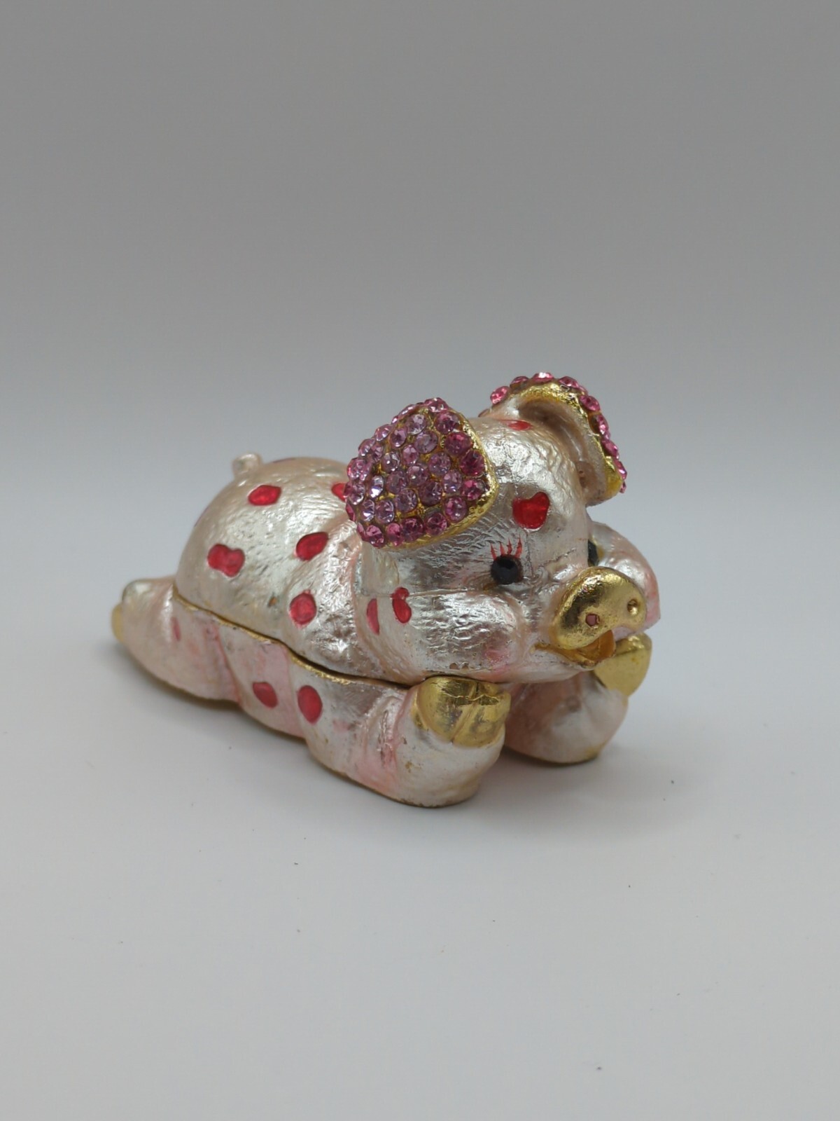 Polka Dot Pig Trinket Box