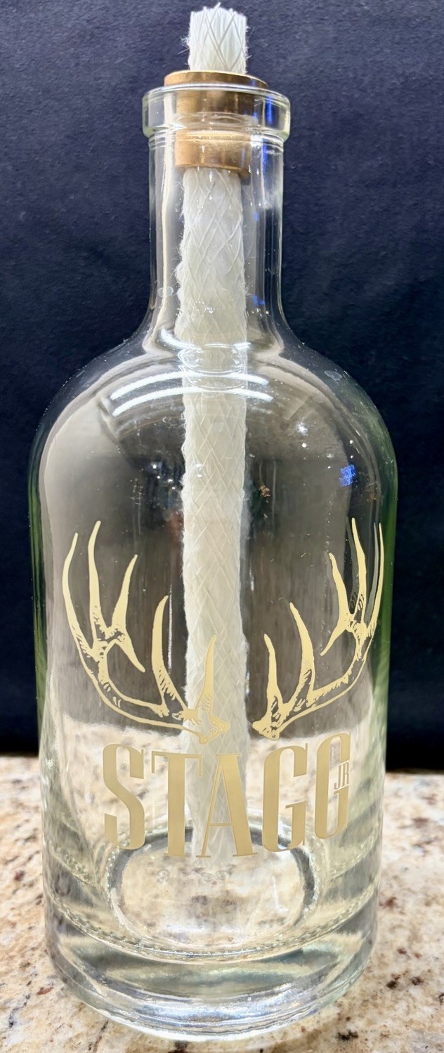 Upcycled Stagg Jr Bourbon Bottle Oil Lamp – Handmade Outdoor Citronella Torch