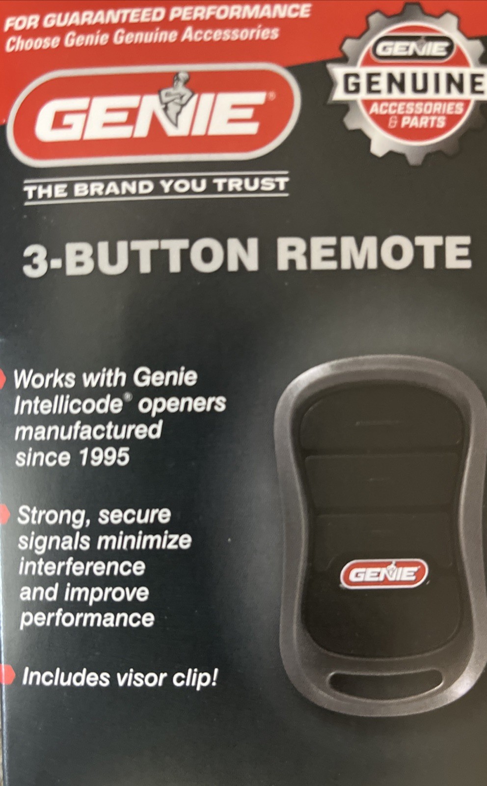 Genuine Genie 3-Button Remote MODEL G3T-R, # 37330R w/ Intellicode Technology
