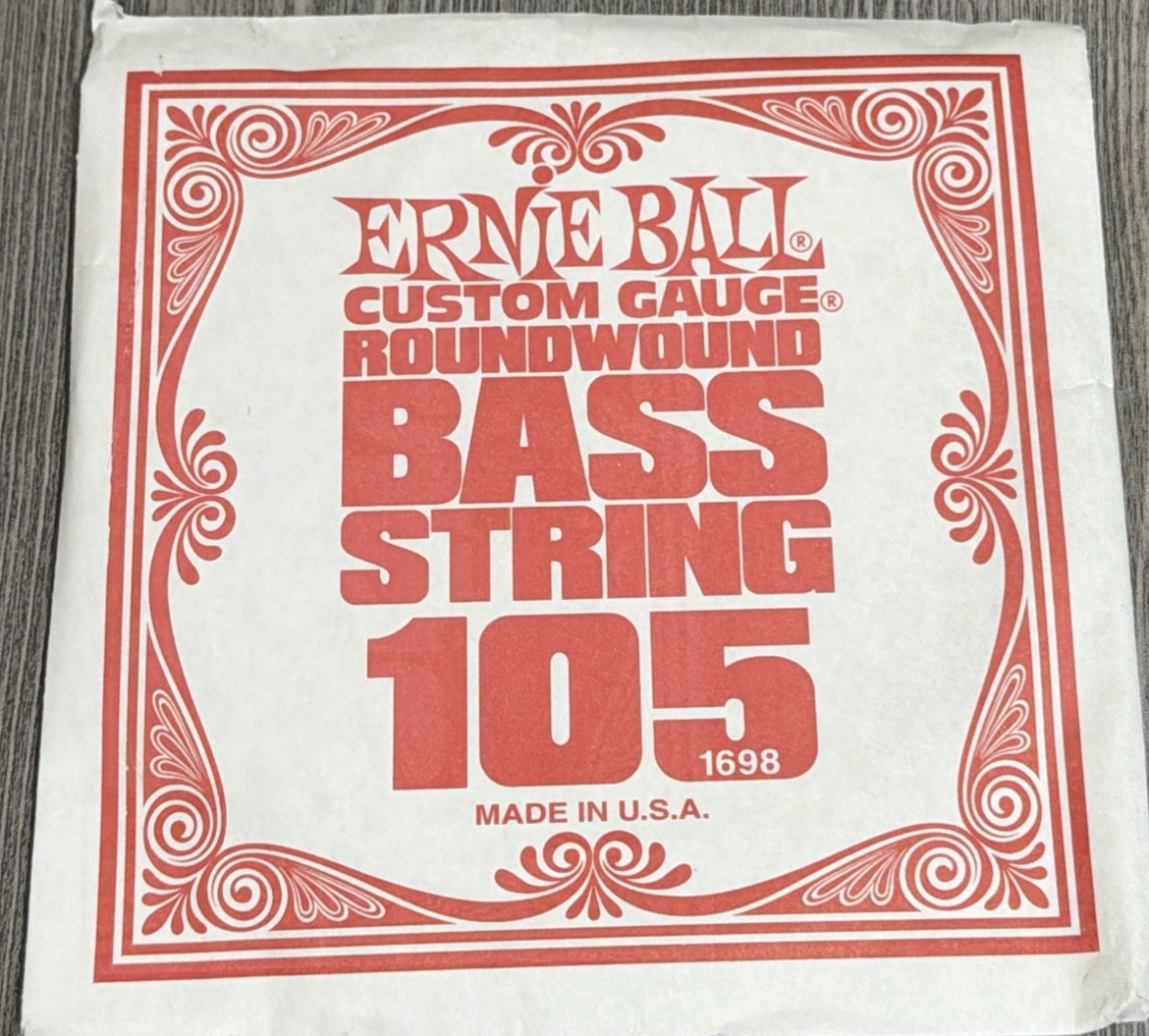 Ernie Ball 1698 Custom Gauge Bass Single String .105 Nickel Wound USA NEW (g4)