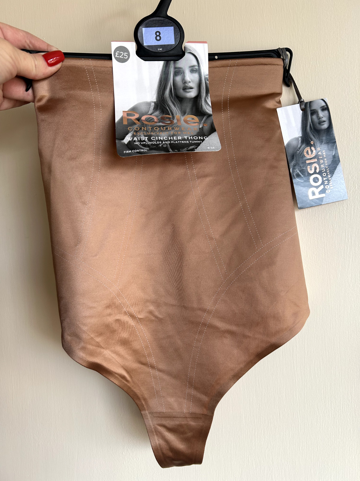 M&S Rosie SHAPEWEAR firm control HIGH  waist cincher thong RICH AMBER SIZE 8,10