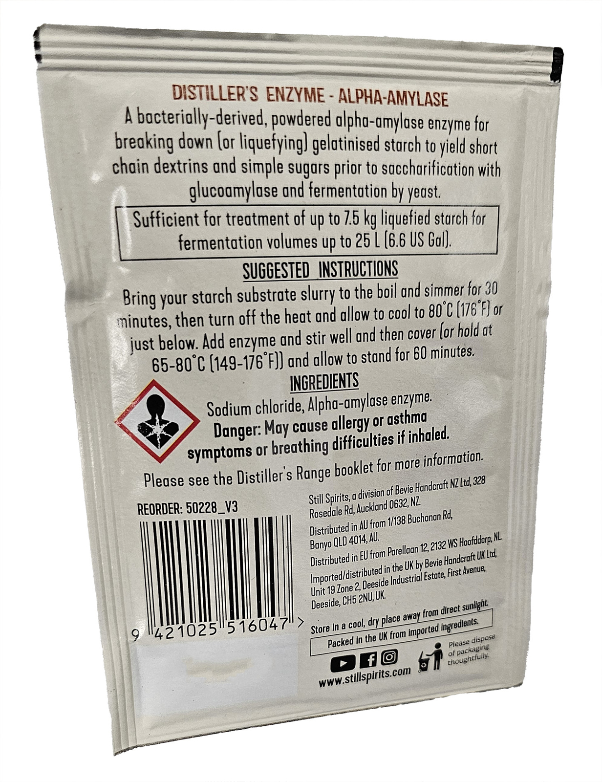 Still Spirits Distiller's Enzyme Alpha-Amylase 12 gram