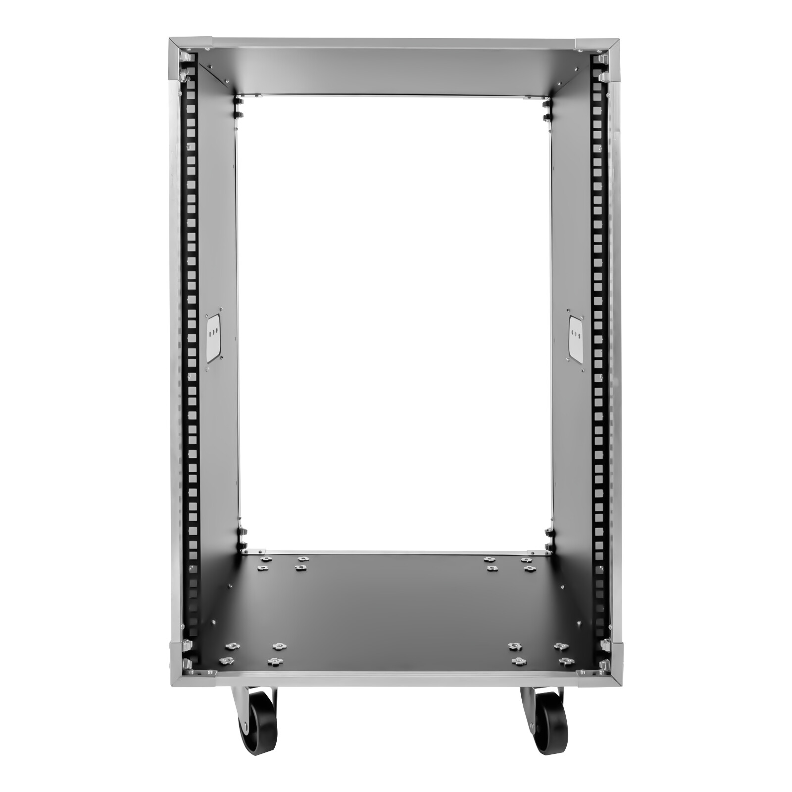 16U Cabinet Rolling Network Rack Audio Studio Video Telecom Equipment Rack Black