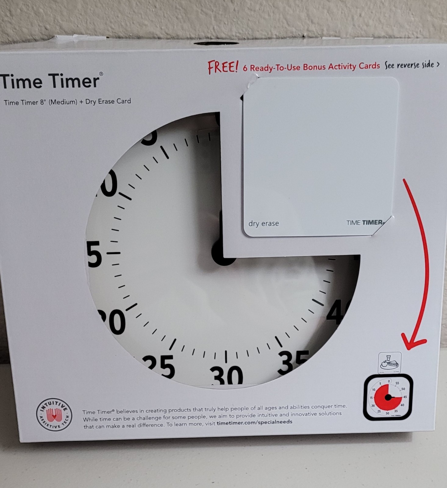 TIME TIMER 8 inch Visual Timer 60 Minute Kids Desk Countdown Clock