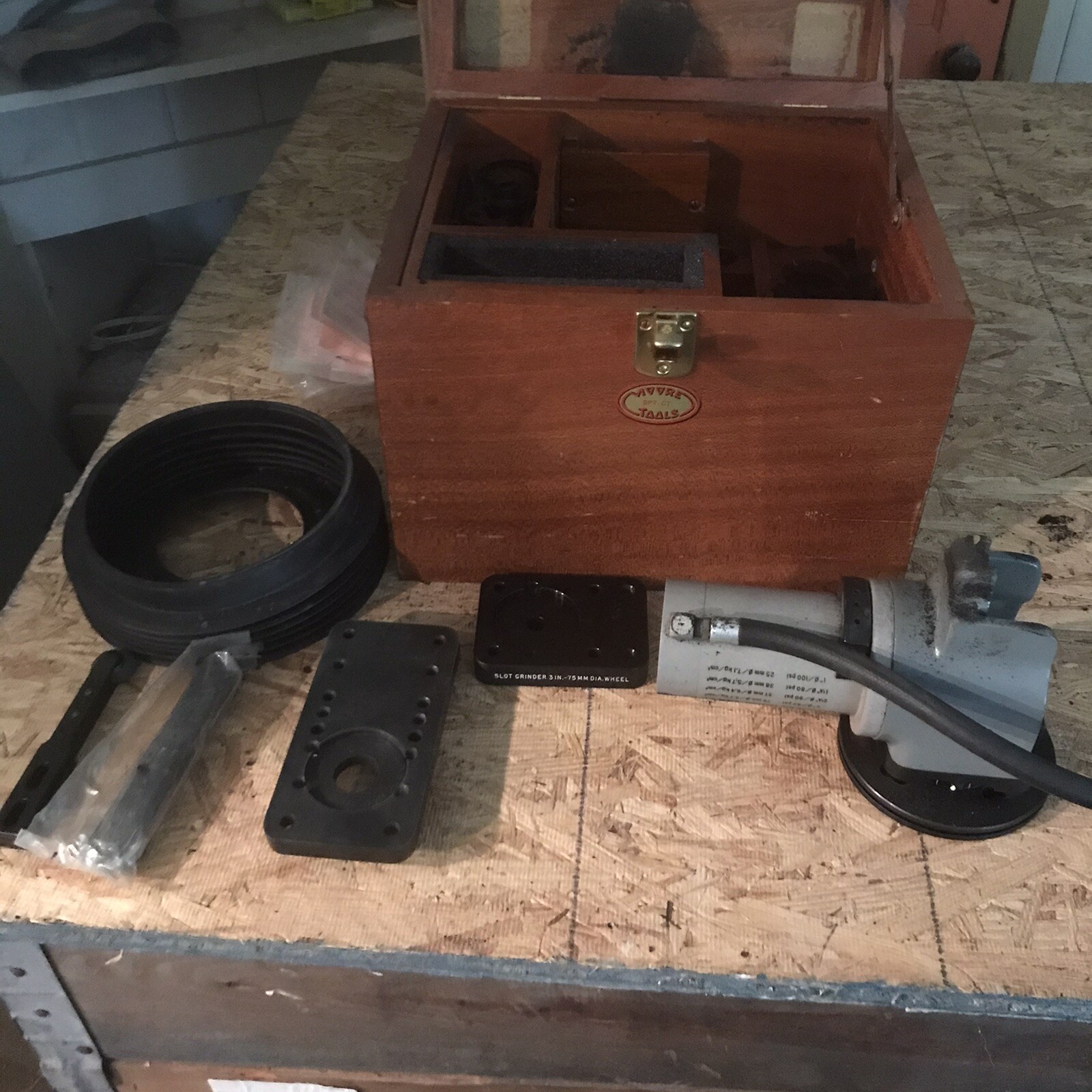 Moore Tools Pneumatic Slot Grinder Wood Case And Accessories