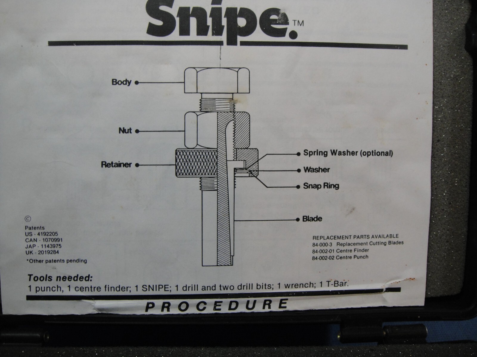 Snipe Broken Bolt and Pipe Extractor Set Rare