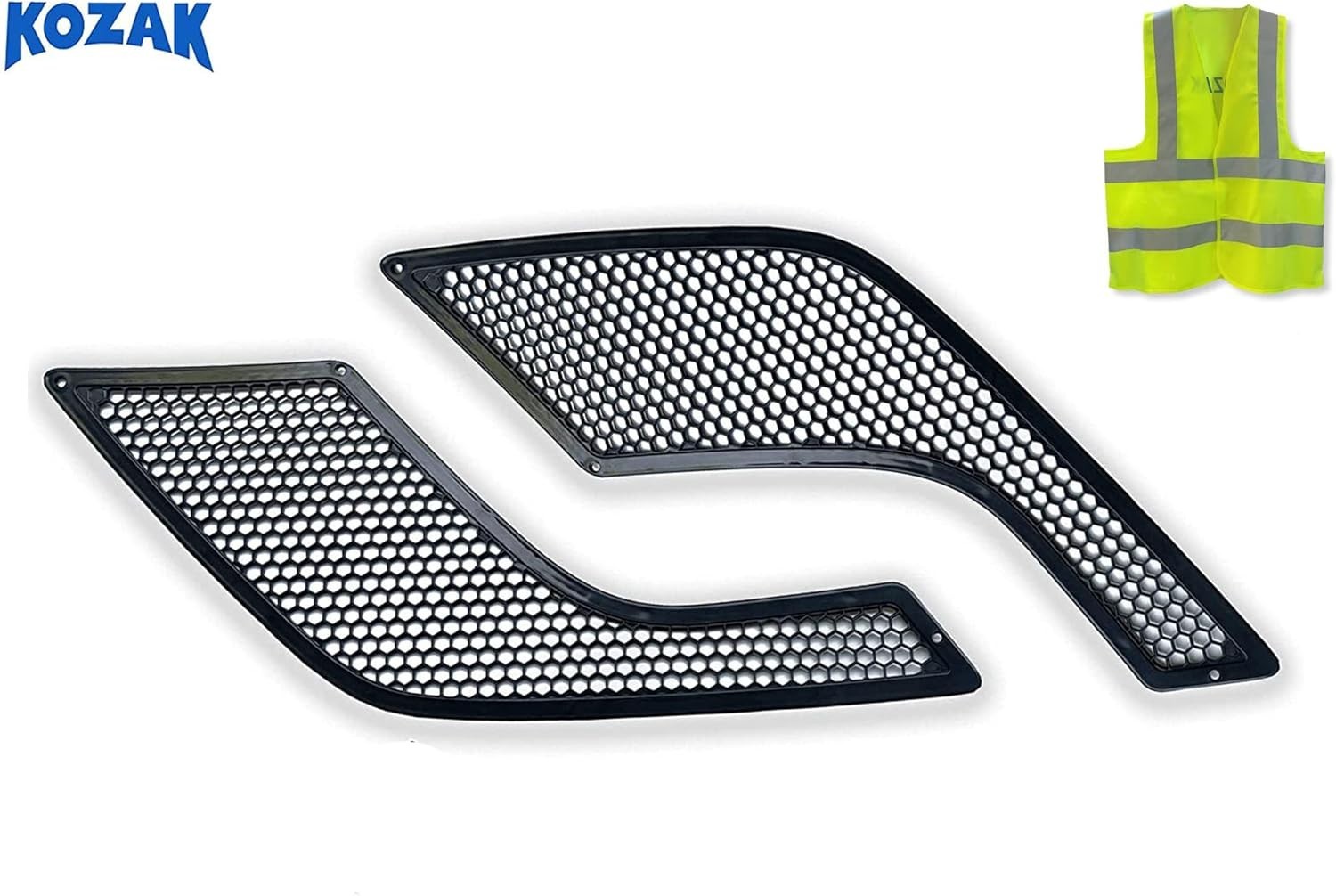 Side Grille Hood Air Intake Vents Black Set Compatible with Volvo VNL 2004-2017