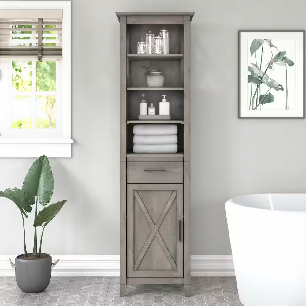 Key West 18.9 In. W X 15.67 In. D X 68.11 In. H Gray Particle Board Freestanding