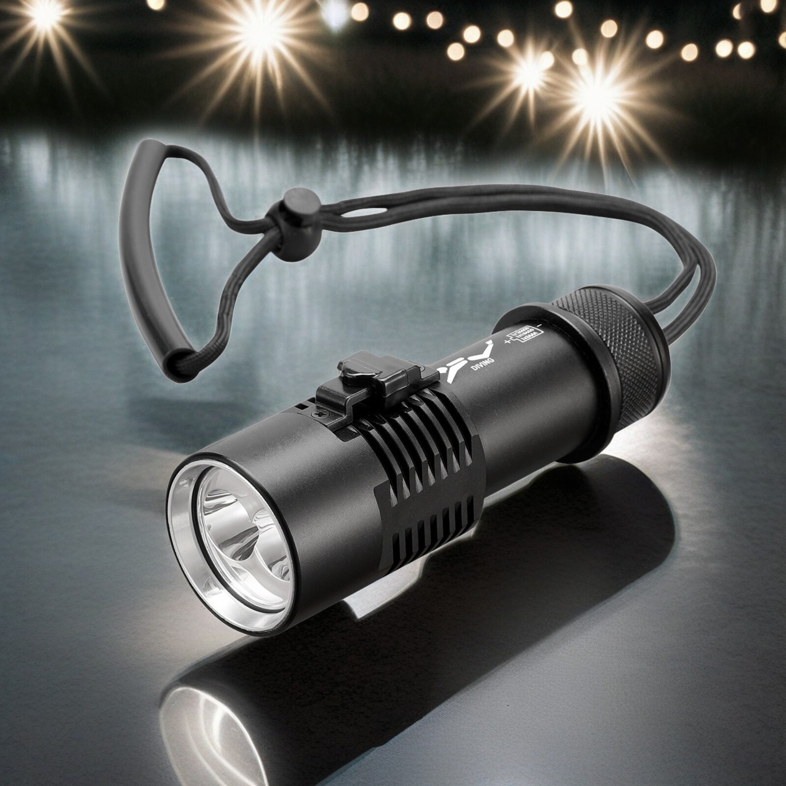 IPX8 4000LM Professional Diving Flashlight Underwater 200m Scuba Dive Torch US3V