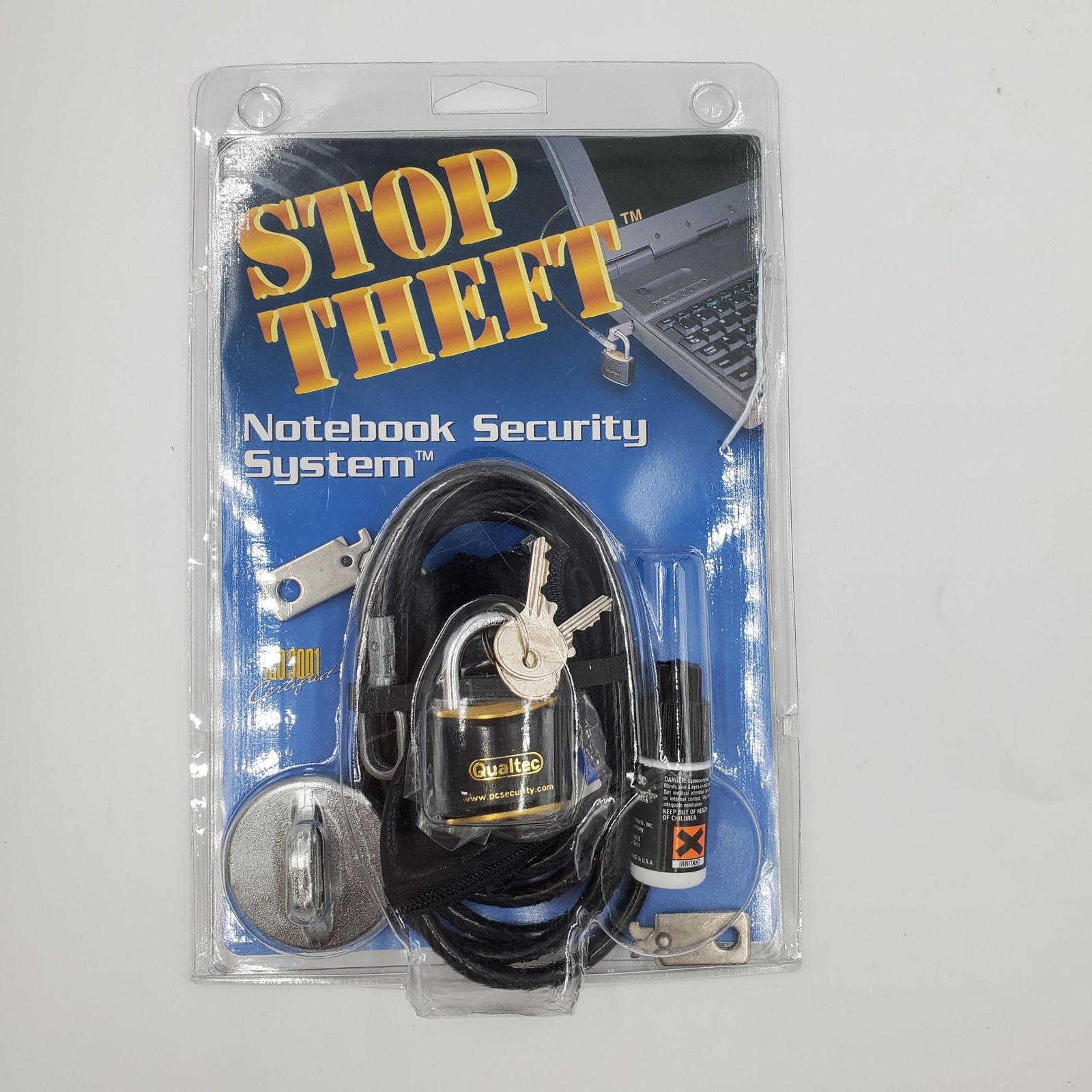 Qualtec Notebook Security System Kit # 06414 Cable Lock Key Lock