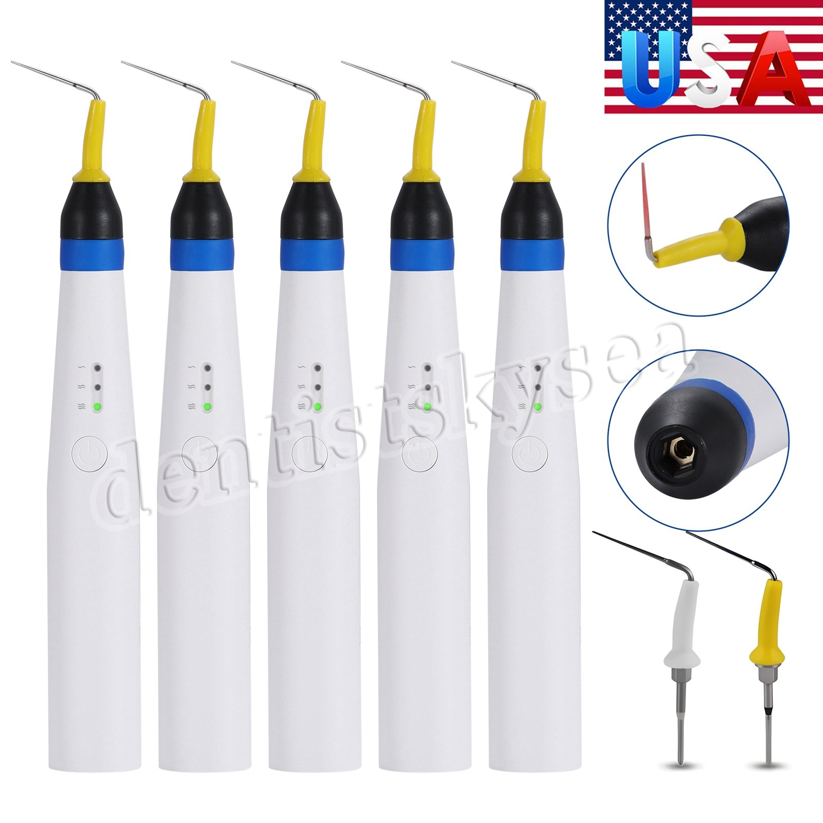 5Pcs Cordless Gutta Percha Obturation System Endo Heated Pen With 2 Tips