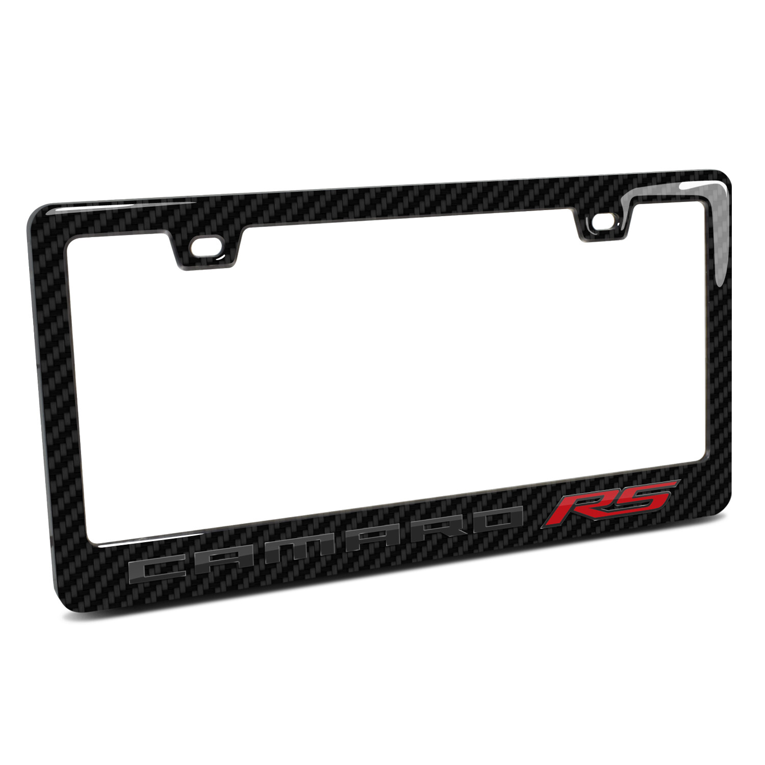 Chevrolet Camaro RS Black 3D Real Carbon Fiber ABS Plastic License Plate Frame