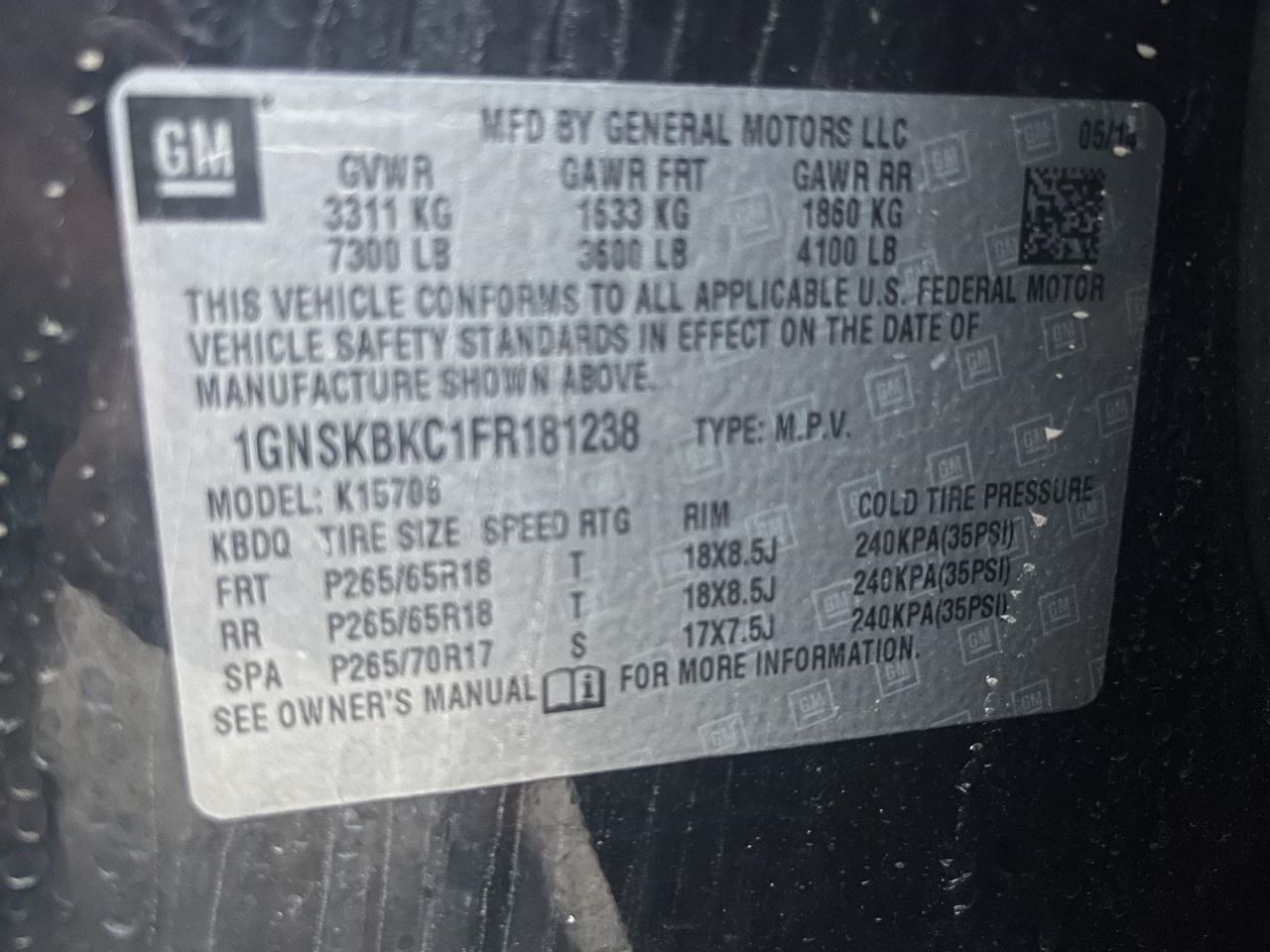 Passenger Right Sun Visor Fits 15-20 SUBURBAN 1500 971201