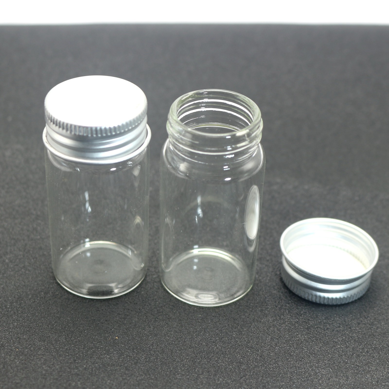 12 pcs Empty Small Glass Storage Bottles Vials with Screw Cap 12ml(22X60mm) Jars