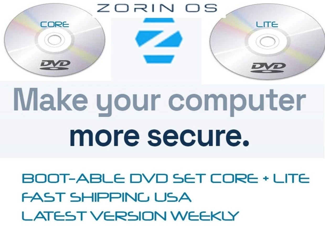 Zorin OS 16.2 Installer/Live DVD Set "Core + Lite "  Smooth Fast Desktop OS