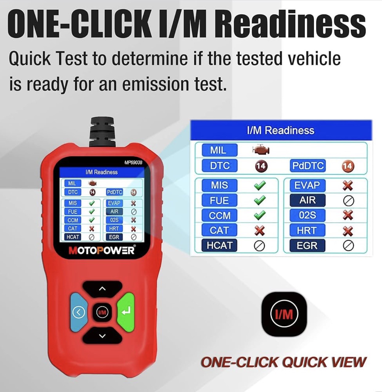MOTOPOWER MP69038 Car OBD2 Scanner Code Reader Engine Fault Code Read Erase