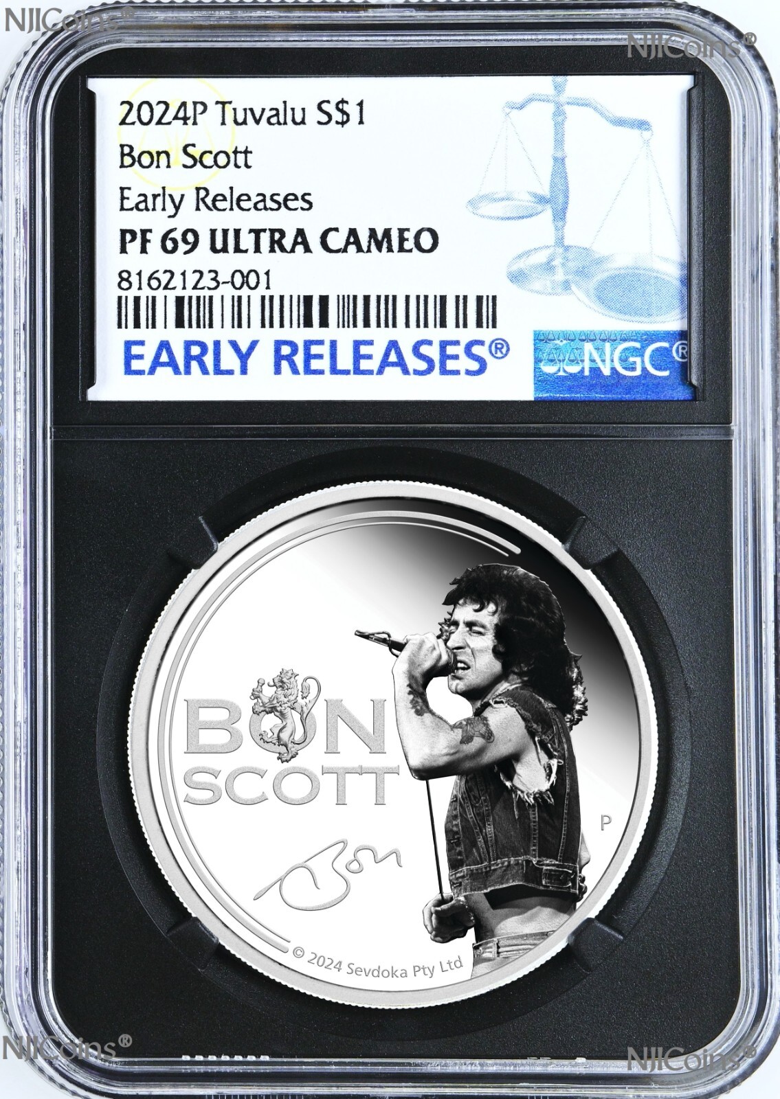 2024 BON SCOTT SILVER $1 1oz COIN NGC PF69 Ultra Cameo First In Musician Series