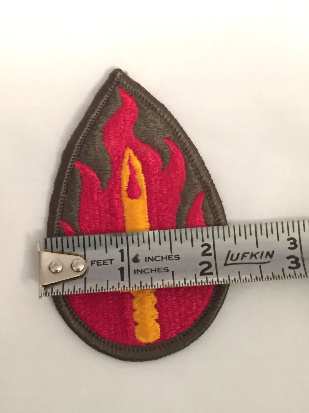 63rd INF DIV REGIONAL SUPPORT COMMAND BLOOD & FIRE SHOULDER INSIGNIA UNIT PATCH