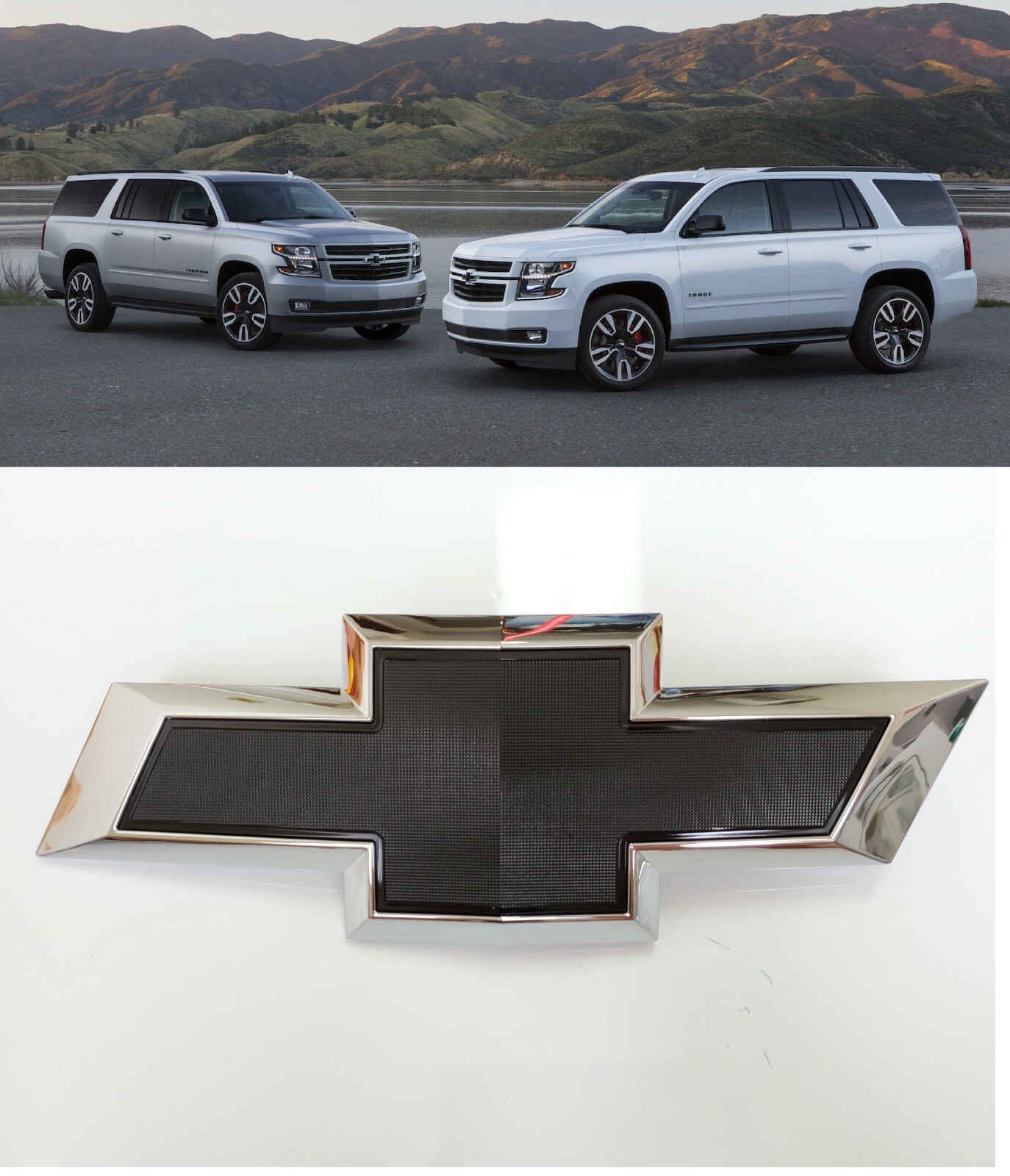 2015-2020 Chevrolet Tahoe Suburban Black Bowtie Emblems 84722856 Front Only