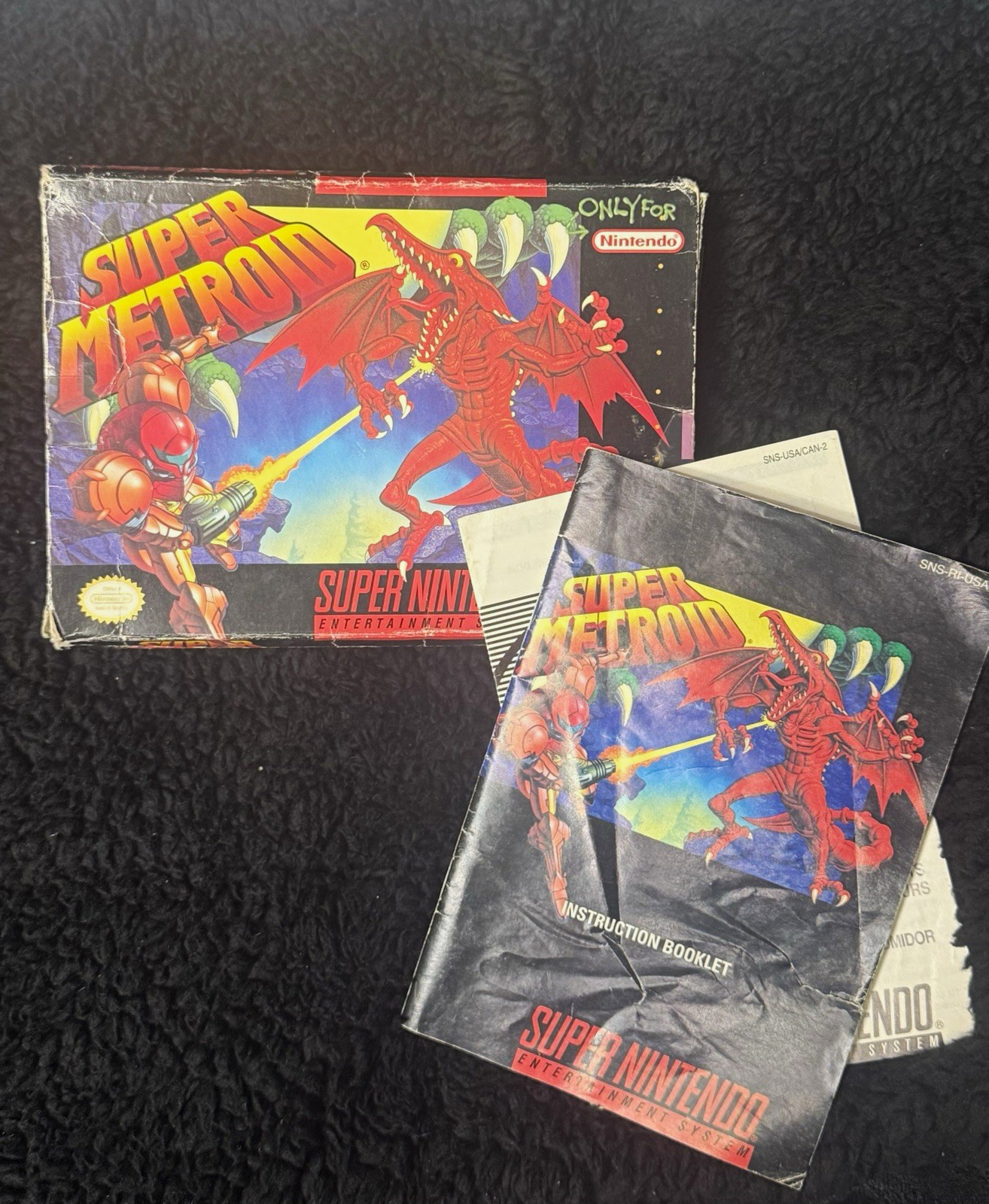 Nintendo Super Metroid SNES Original Box/Manual (No Game)