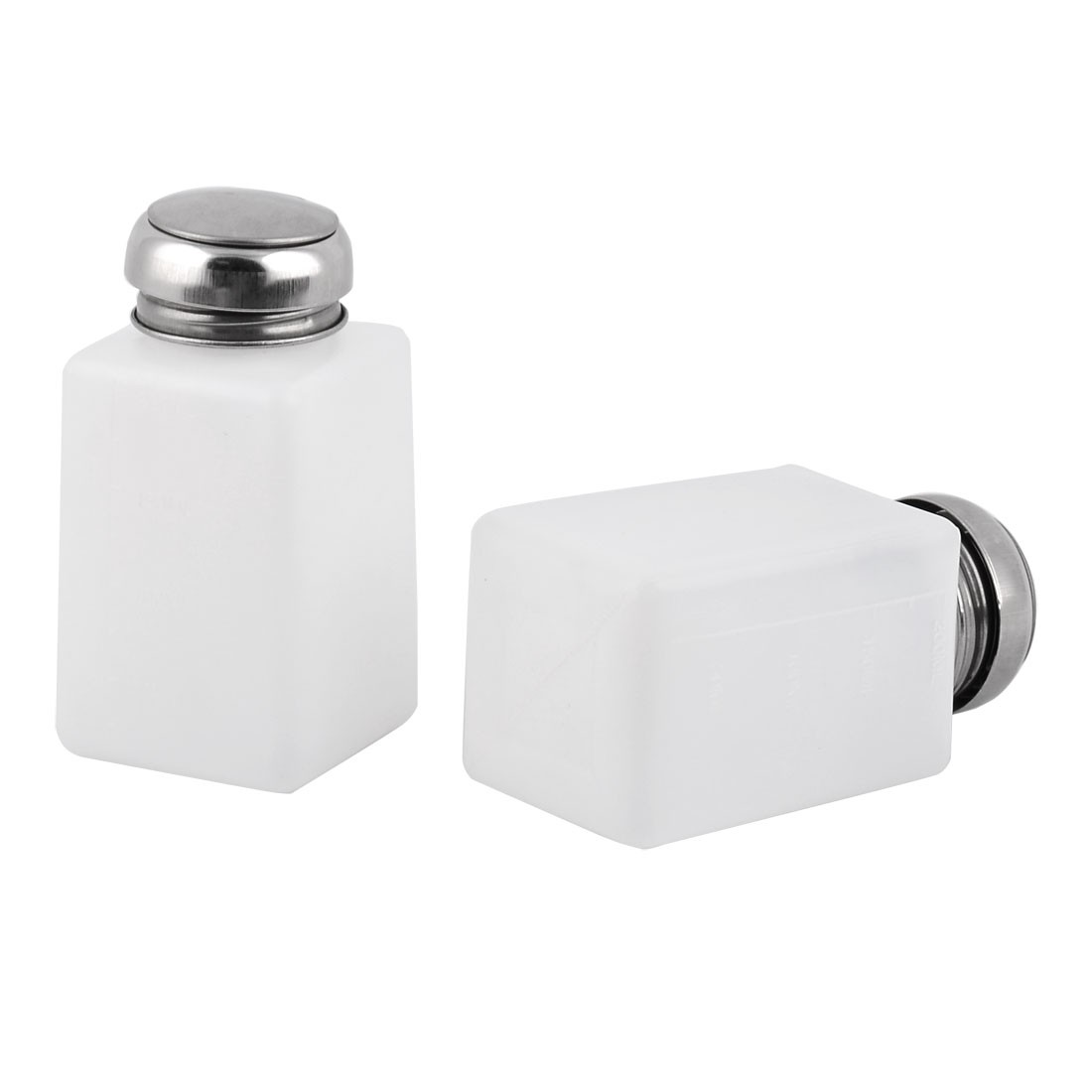 2 x Lab Experiment Plastic Square Liquid Container Alcohol Bottle White 200ml