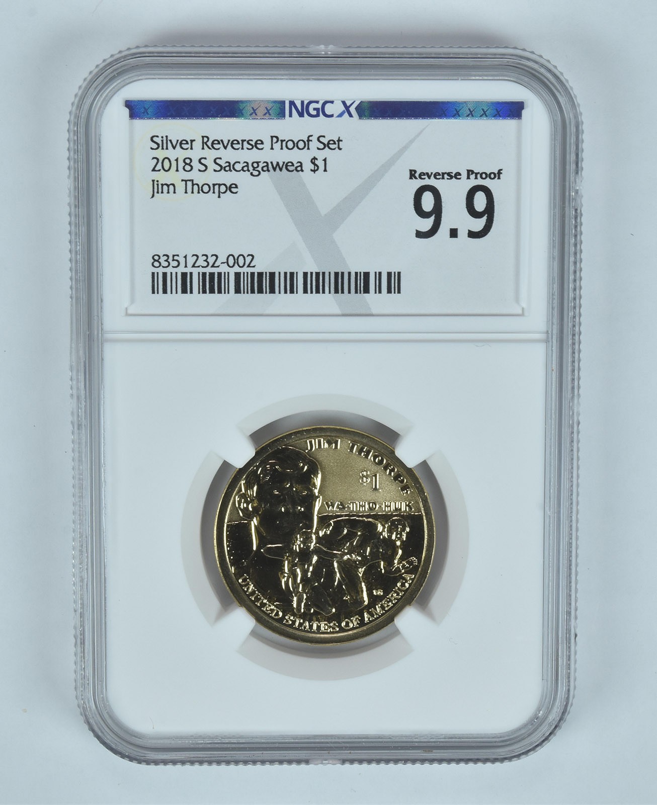 2018-S Sacagawea $1 Jim Thorpe Reverse Proof Set Reverse PF9.9 NGC X
