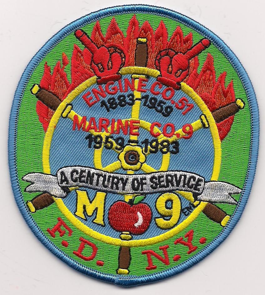 N.Y.C.- F.D.N.Y  MARINE Fireboat - 9 /Engine-51 "Century" (4" x 4.5") fire patch