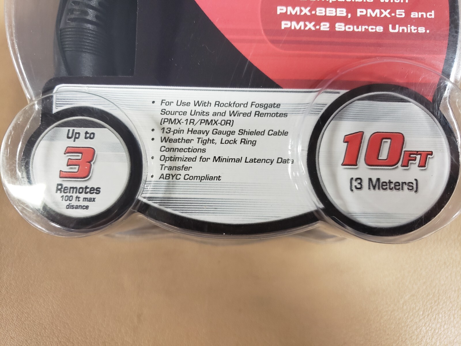 ROCKFORD FOSGATE REMOTE EXTENSION CABLE #PMX10C / 10 FT
