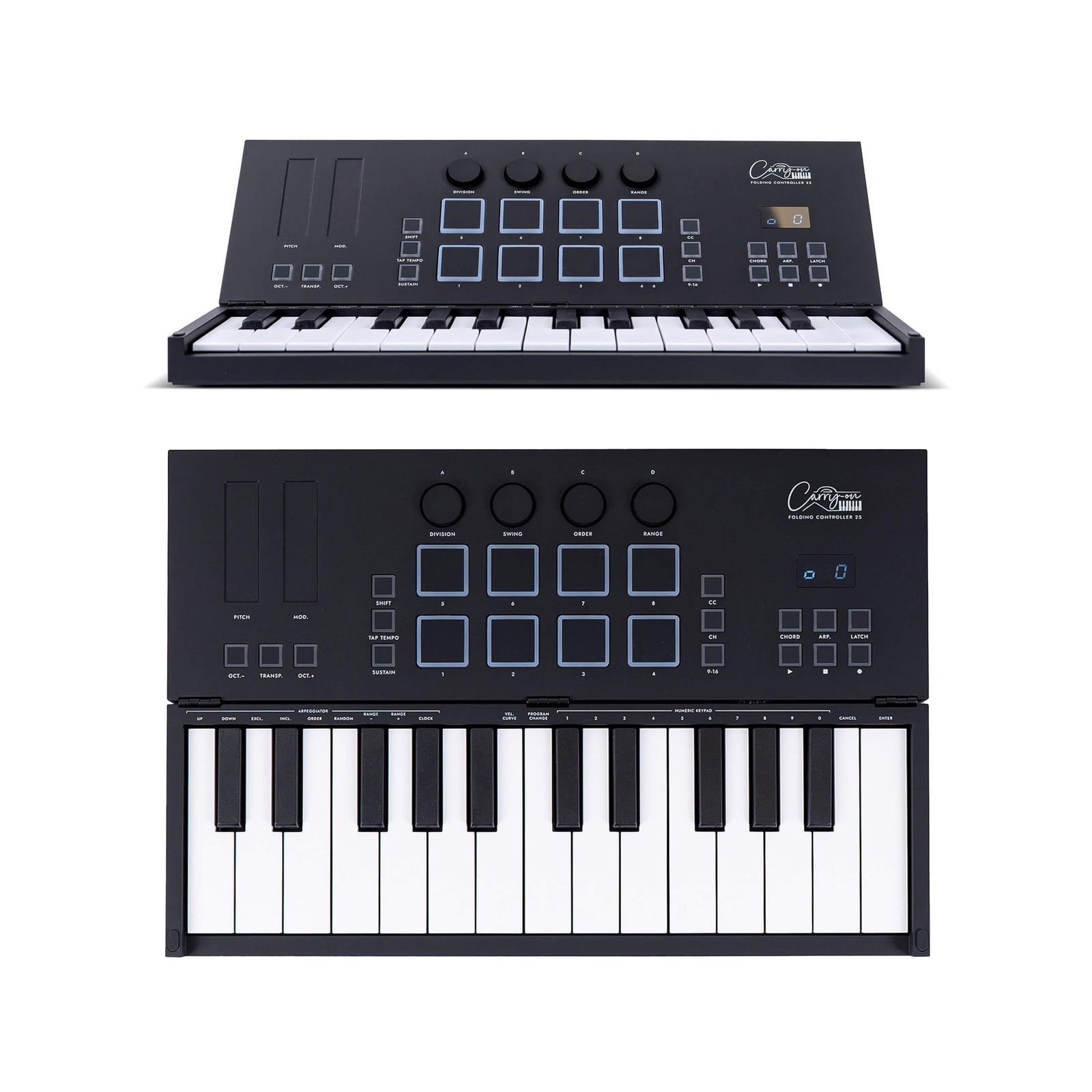 Folding MIDI Controller 25 - MIDI Over Bluetooth &USB Ultra-Portable Keyboard...