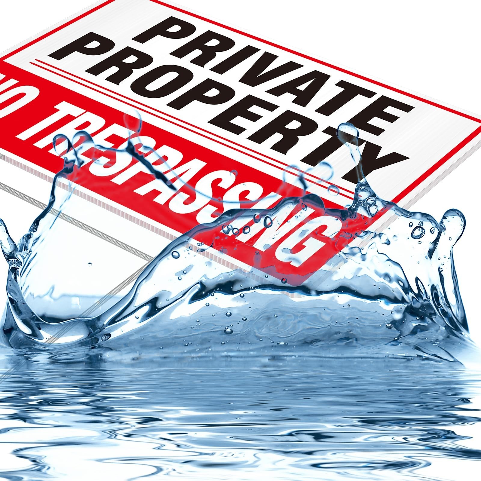 2 Pack Private Property No Trespassing Signs, 12.6'' X 9.5'' Corrugated Plast...