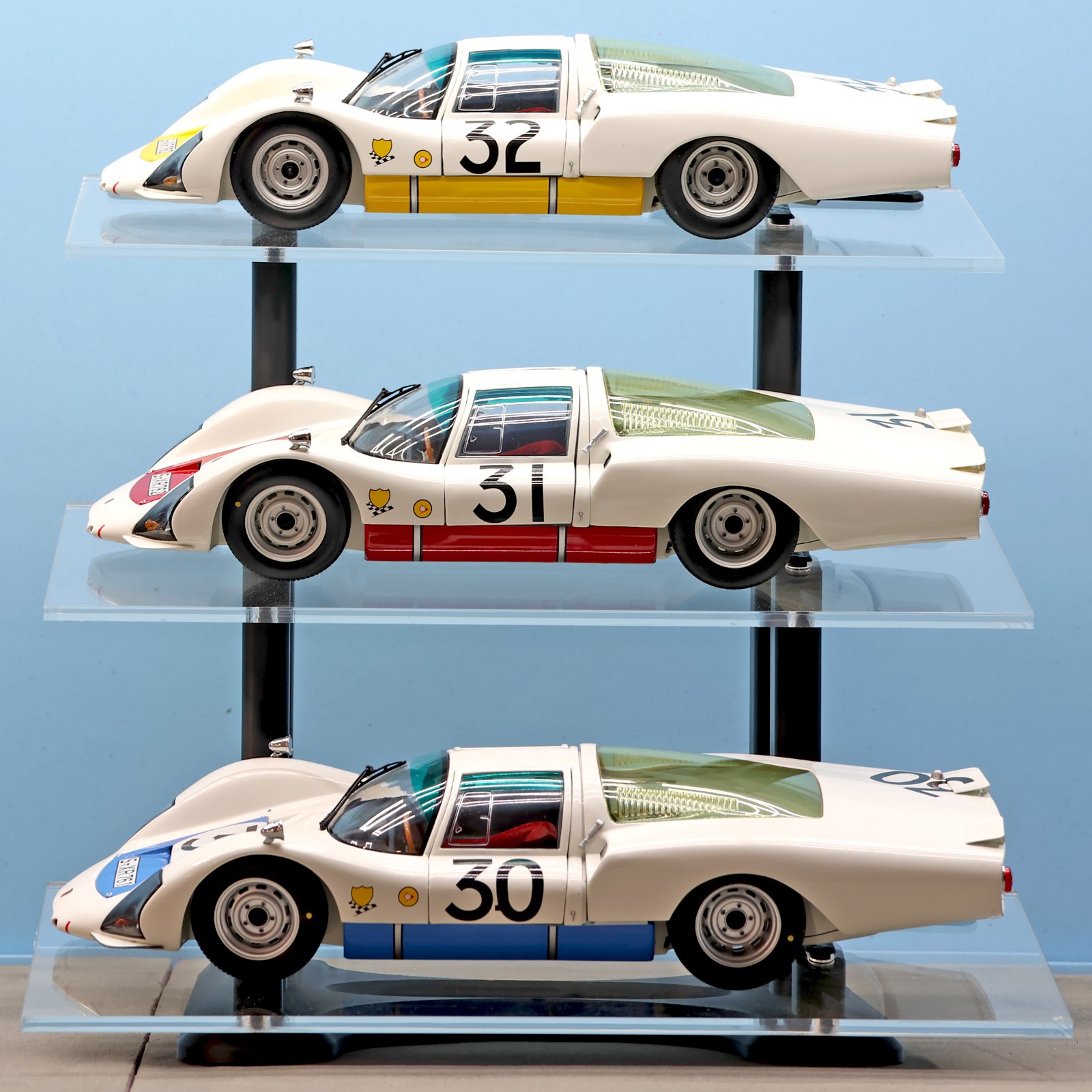 1:18 Scale Acrylic Display Stand for Diecast Model Cars, 3 Tier Shelf Black