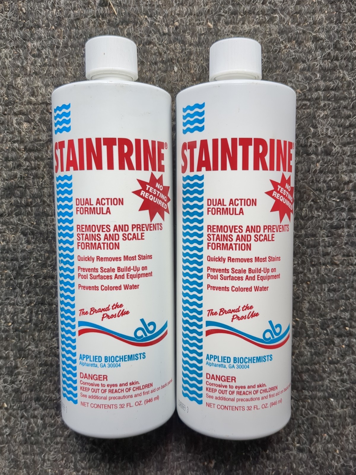 Two (2 Bottles) Applied Biochemists Staintrine - Each Is 32oz