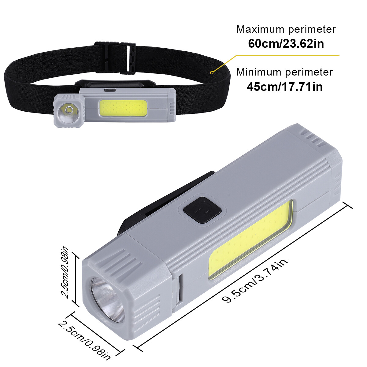 LED COB Magnetic Work Light USB Rechargeable Flashlight Torch Headlight Headlamp